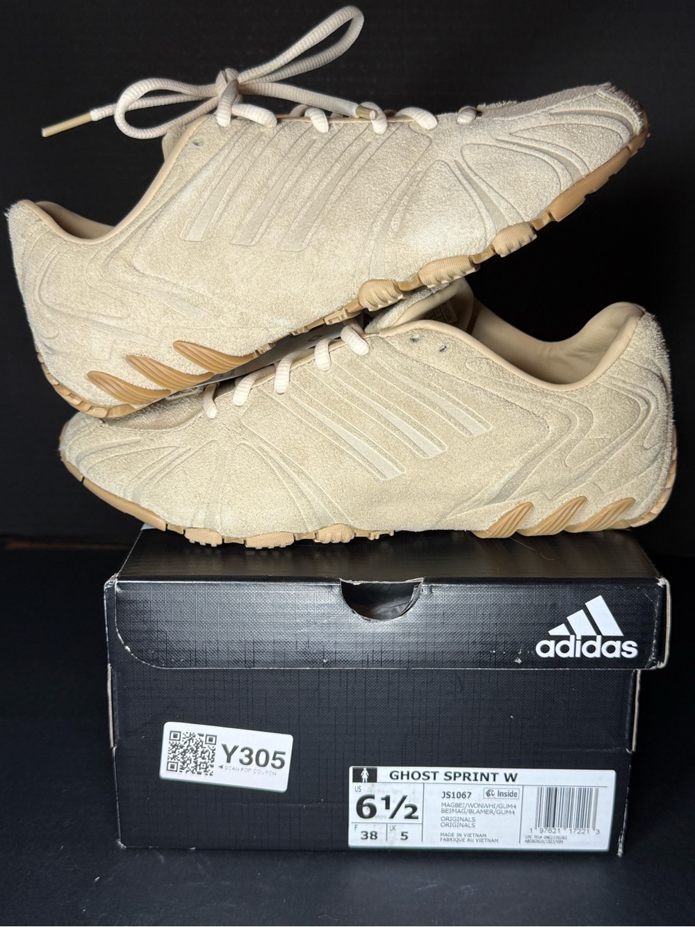 adidas Women’s Ghost Sprint Suede Sneakers in Beige size 6.5W